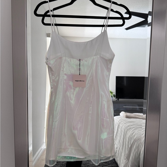 NWT Superdown White Iridescent Mini Dress - Picture 2 of 3
